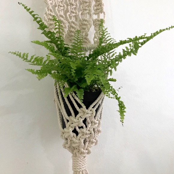 Macrame Planter Hanging Boho Decor Sacred Geometry - Picture 3 of 7